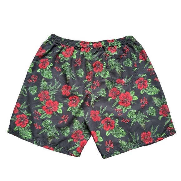 🔃Maamgic Men’s Red Hibiscus Flower Board Shorts Swim Trunks - Picture 2 of 10